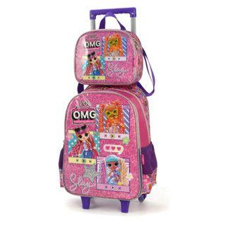 Imagem de Kit Mochila Com Rodinhas + Lancheira Infantil Lol OMG ic39832OG