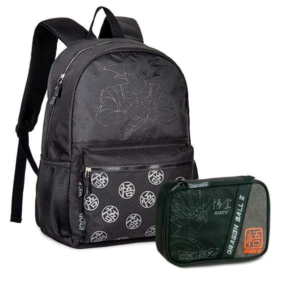 Imagem de Kit Mochila Costas + Estojo Box Dragon Ball Preto - Clio