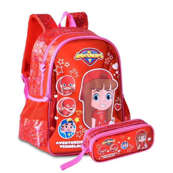 Imagem de Kit Mochila Costas Estojo Duplo Os Aventureiros Gi Neto