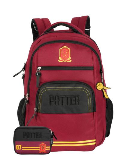 Imagem de Kit Mochila Costas Harry Potter Vinho + Estojo Box 637