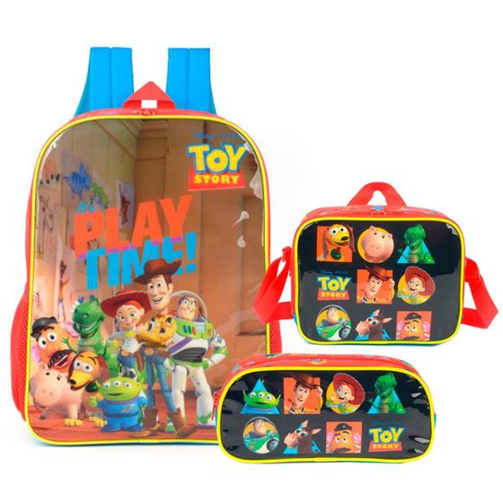 Imagem de Kit Mochila Costas Lancheira E Estojo Toy Story Disney