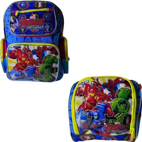 Imagem de Kit Mochila Costas + Lancheira Escolar Modelo: Vingadores