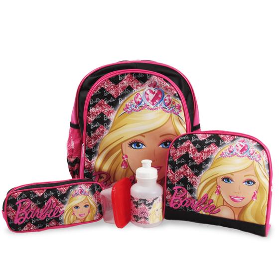 Imagem de Kit Mochila de Costas Barbie Princesa Tam M - Lancheira e Estojo