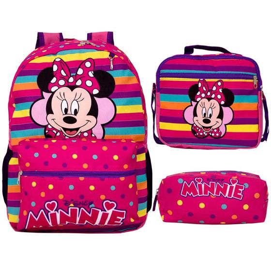 Imagem de Kit Mochila de Costas com Lancheira Rosa Minnie Toys 2U