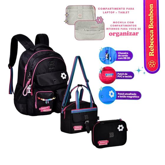 Kit mochila de costas lancheira e estojo Rebecca Bonbon Menor preço em Kit mochila de costas lancheira e estojo Rebecca Bonbon