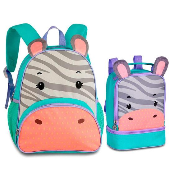 Imagem de Kit Mochila De Costas + Lancheira Zebra - Clio Pets