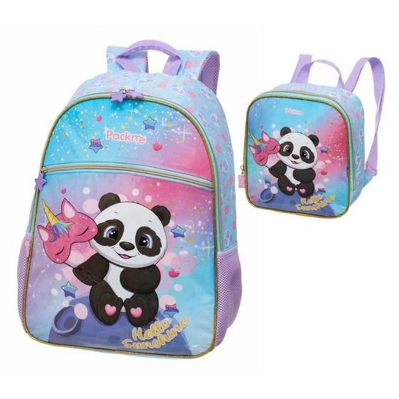 Imagem de Kit Mochila De Costas Pack Me Panda Fantasy +Lancheira