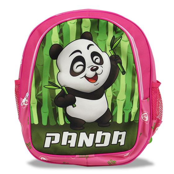 Imagem de Kit Mochila de Costas Panda Rosa Tam M - Lancheira e Estojo