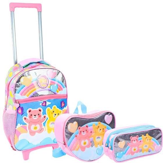 Imagem de Kit Mochila de Rodas Infantil Ursinhos 3 Peças Com Alça Yepp