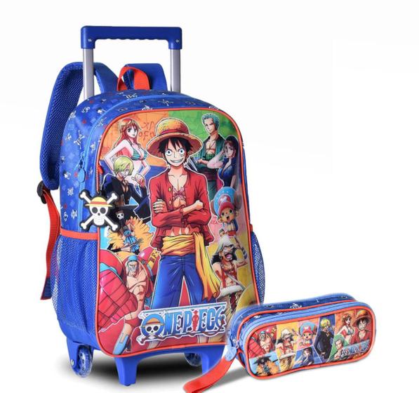 Kit Mochila de Rodas One Piece com Estojo Meninos Escolar - Clio Style ...