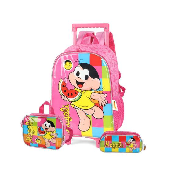 Imagem de Kit Mochila De Rodas' Turma da Mônica' Com Estojo E Lancheira