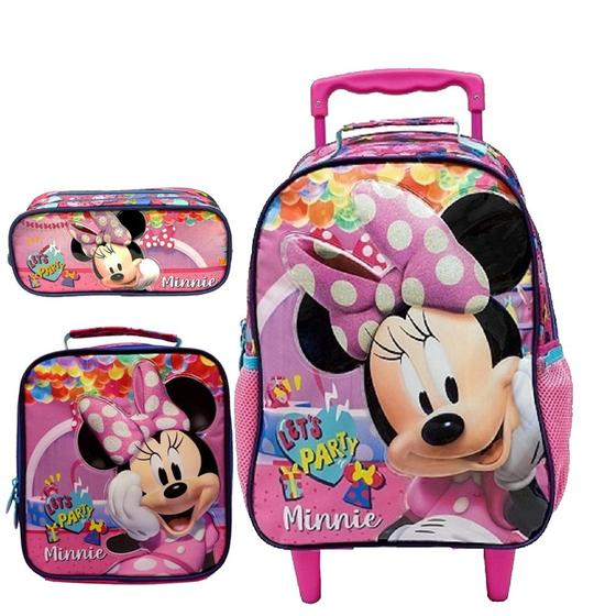 Imagem de Kit Mochila de Rodinha 14 +Lancheira + Estojo Minnie R 10561