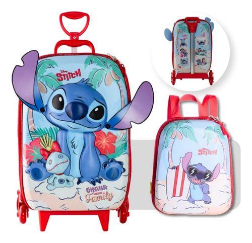 Imagem de Kit mochila de rodinha com lancheira lilo stitch 