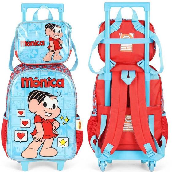 Imagem de Kit Mochila de Rodinha e Costas Monica Love+Lancheira Luxcel