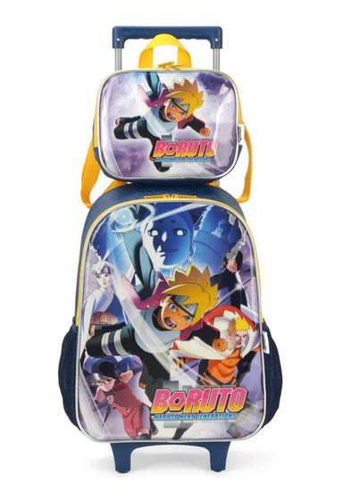 Imagem de Kit Mochila de Rodinha e Lancheira Infantil Masculina Boruto by Luxcel 39602