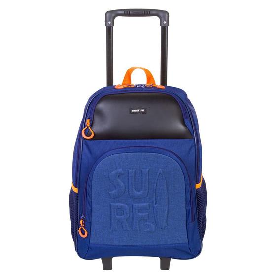 Imagem de Kit Mochila de Rodinha e Lancheira Sestini X Surf Azul