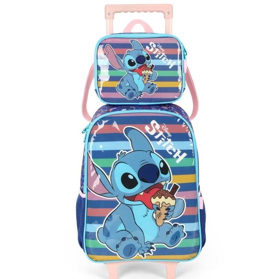 Imagem de Kit Mochila de rodinha e lancheira Stitch by Luxcel 41532