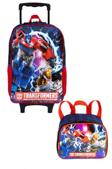 Imagem de Kit Mochila de Rodinha e Lancheira Transformers M Optimus