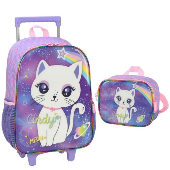 Imagem de Kit Mochila de Rodinha Estojo e Lanch Luxcel Cindy -  39042