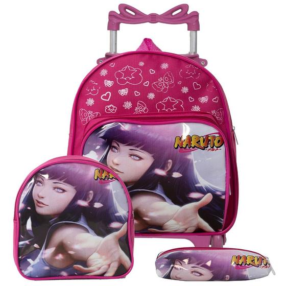 Imagem de Kit Mochila de Rodinha Hinata Personagem Naruto Com Estojo