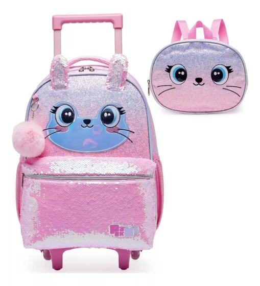 Imagem de Kit Mochila De Rodinha Infantil Pack Me Cute + Lancheira - PACIFIC