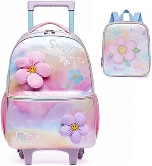 Imagem de Kit Mochila de Rodinha Infantil Pack Me Daisy + Lancheira - Rosa - Pack Me