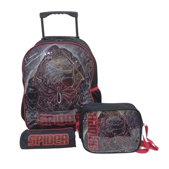 Imagem de Kit Mochila De Rodinha Infantil Spider+ Lancheira+ Estojo