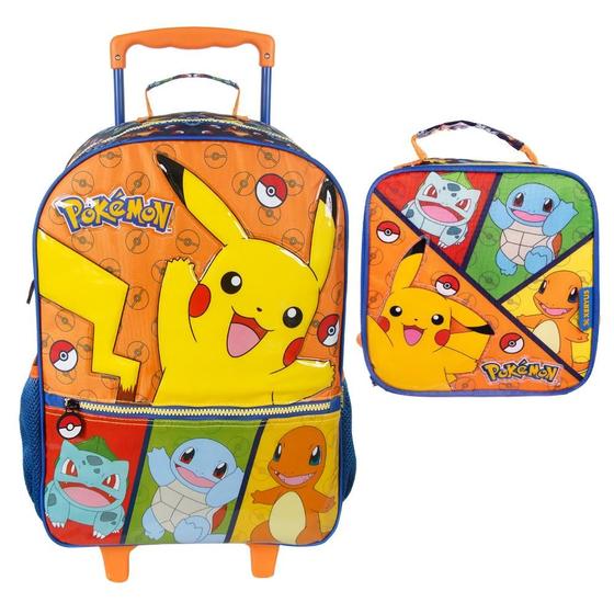 Imagem de Kit Mochila de Rodinha Lancheira Xeryus Pokémon X2 Colorido