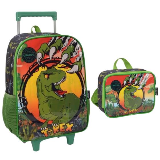 Imagem de Kit Mochila de Rodinha Luxcel Up4you T-Rex 39342