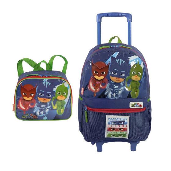 Imagem de Kit Mochila De Rodinha PJ Masks G +Lancheira Plus Sestini