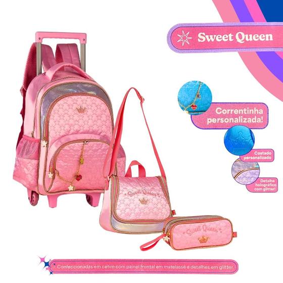 Imagem de Kit mochila de Rodinha Princesas Sweet Queen Clio