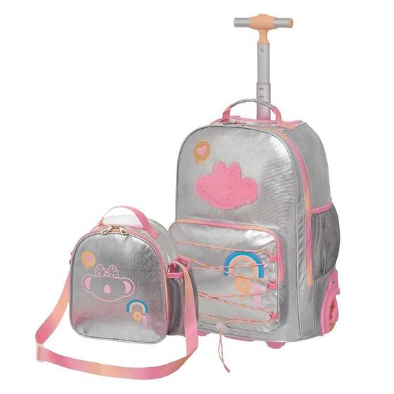 Imagem de Kit Mochila De Rodinha Tubo Lilica Lov It Glimmer +Lancheira