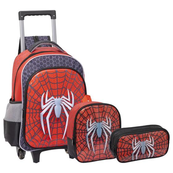 Imagem de Kit Mochila De Rodinhas Com Lancheira E Estojo Spider Yepp