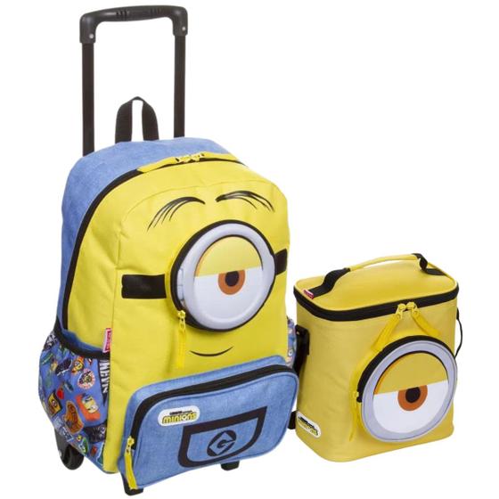Kit Mochila De Rodinhas Escolar E Lancheira Especial Minions Oficial ...