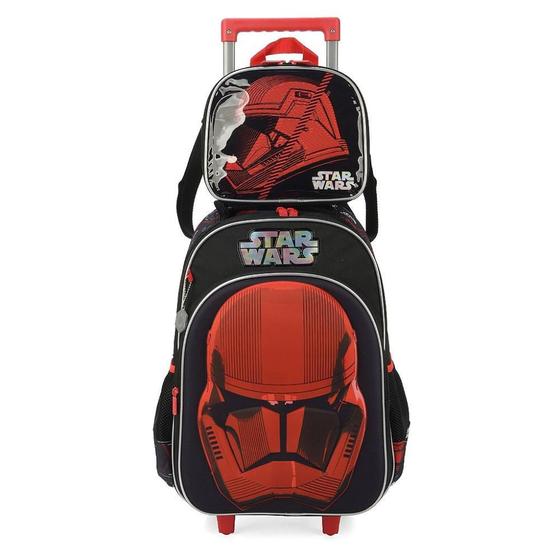 Kit Mochila de Rodinhas Lancheira Luxcel Star Wars Preto - Mochilas ...