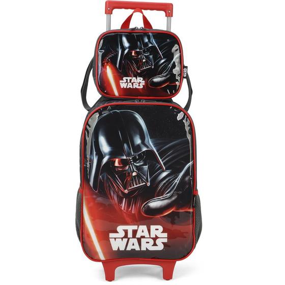 Imagem de Kit Mochila de Rodinhas Lancheira Luxcel Star Wars Vermelho