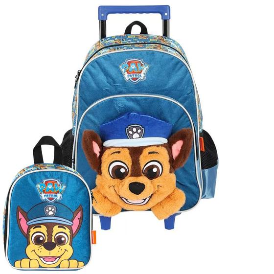 Imagem de Kit Mochila De Rodinhas Lancheira Térmica Paw Patrol Escolar