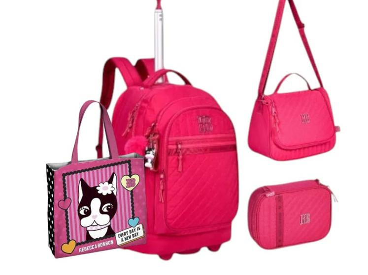 Imagem de Kit Mochila de Rodinhas + Lancheiras + Estojo Rebecca Bonbon RB24526KT - Clio Style