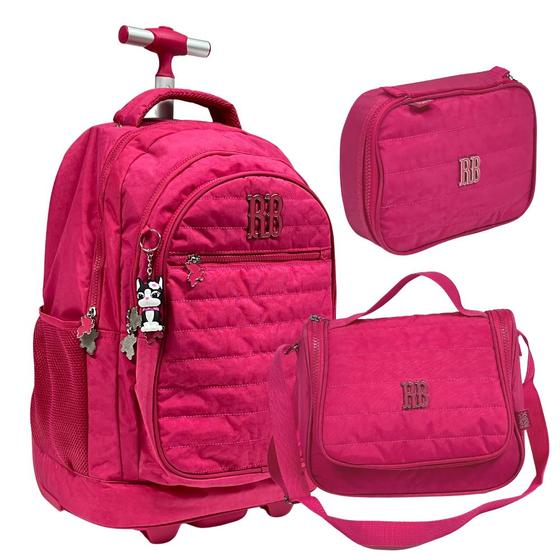 Imagem de Kit Mochila de Rodinhas Oficial Rebecca Bonbon RB2424 Rosa