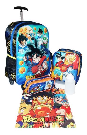 Imagem de Kit Mochila Dragon Ball Infantil Rodinhas Clio 1H