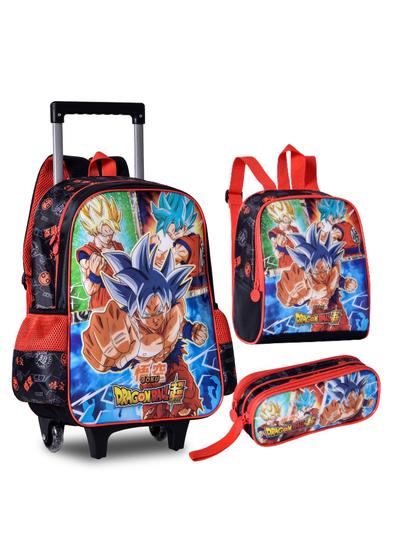 Imagem de Kit Mochila Dragon Ball Super De Carrinho Lancheira E Estojo