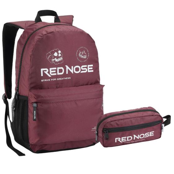 Imagem de Kit Mochila e Estojo Masculina Escolar Red Nose