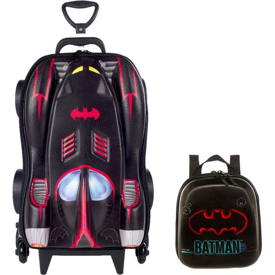 Imagem de Kit Mochila e Lancheira Batman Chrome Wheels Meninos