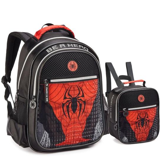 Imagem de Kit Mochila e Lancheira Creche Infantil Spider