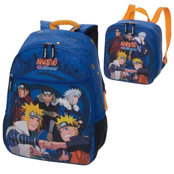 Imagem de Kit Mochila e Lancheira Escolar Infantil Naruto Leaf 978H