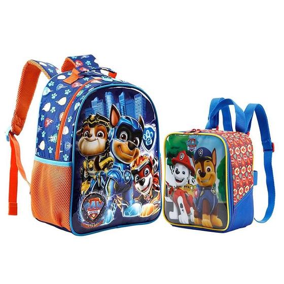 Imagem de Kit Mochila e Lancheira Escolar Infantil Patrulha Canina 11782 Azul - Xeryus