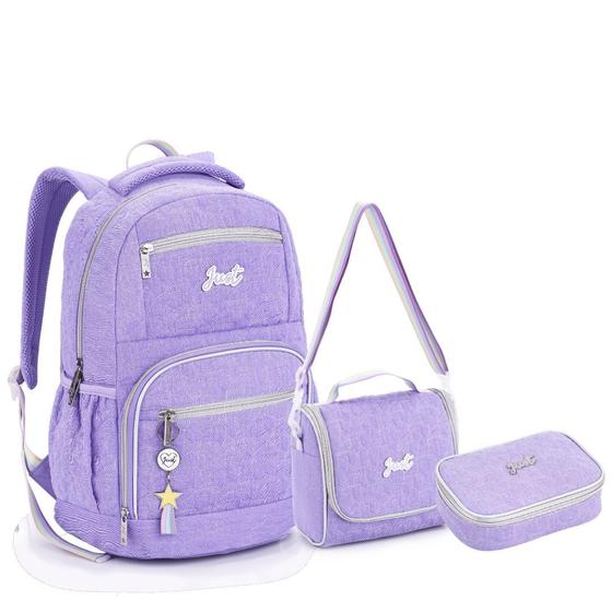 Imagem de Kit Mochila Escola Lancheira Estojo Costa Feminino Matelassê