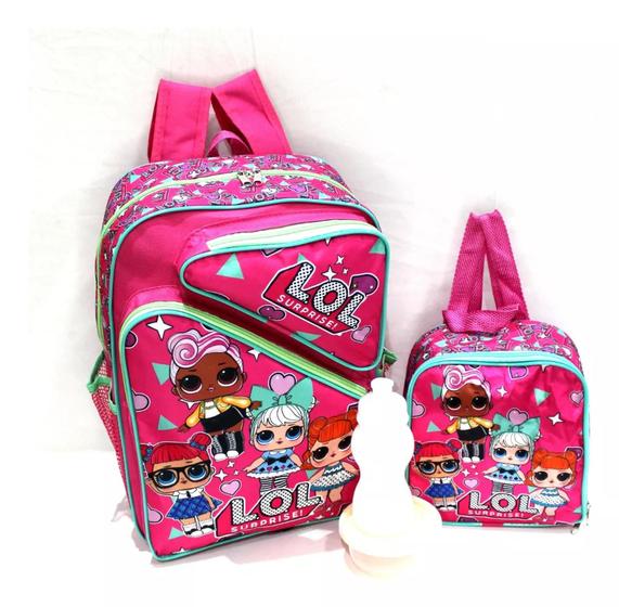 Imagem de Kit Mochila Escolar Boneca Lol Surprise Rosa Costas G Menina