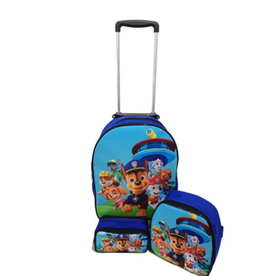 Imagem de Kit mochila escolar com carrinho Patrulha Canina menino