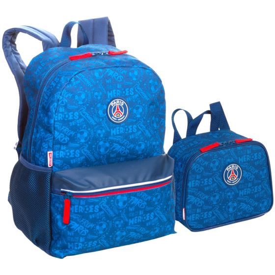 Imagem de Kit Mochila Escolar E Lancheira Infantil Sestini Paris Saint Germain PSG Oficial